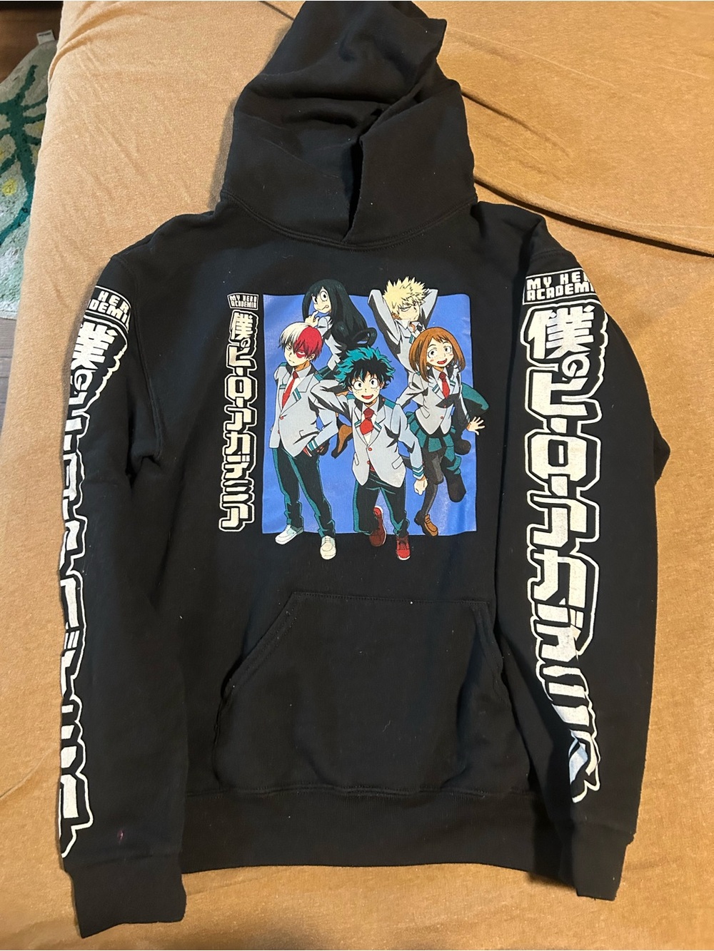 Black Character Graphic Hoodie - Anime Crew Sweater